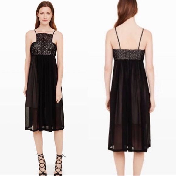 Club Monaco Women's Clamanta Black Silk Dress - Picture 1 of 12